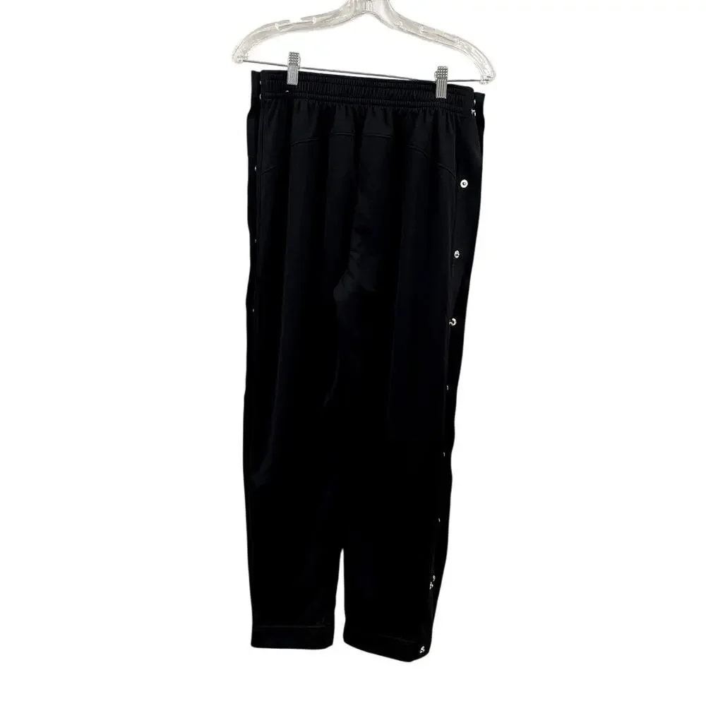 Nike Womens Small Black Tearaway Snap Button Track Pants Warm Up Joggers
